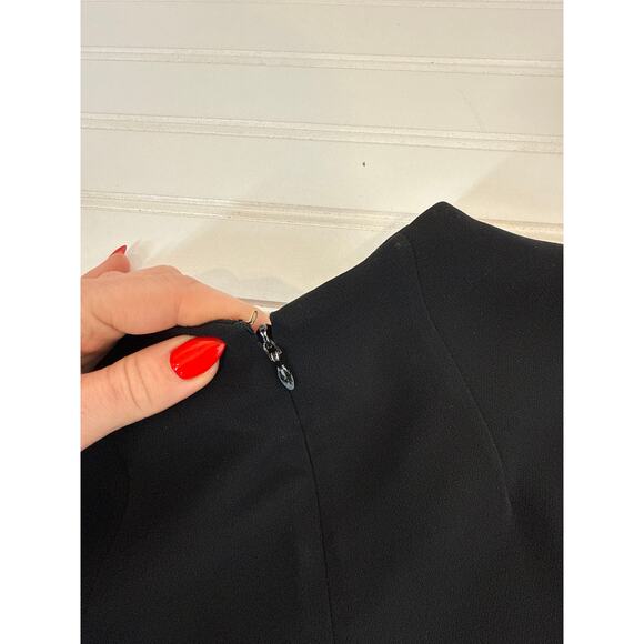Theory Black Mini Dress High Neck Long Sleeve Shift Career Workwear Size 4 - Picture 6 of 6